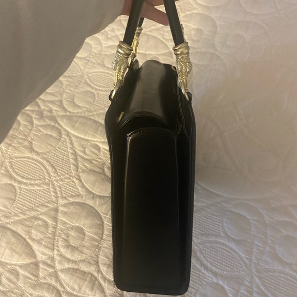 Barry Kieselstein blk leather and silk handbag - Picture 8 of 11